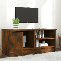 vidaXL tv-bord 80x35x36,5 cm konstrueret træ røget egetræsfarve