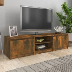 vidaXL tv-bord 140x40x35,5 cm konstrueret træ røget egetræsfinish