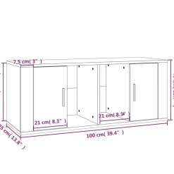 vidaXL tv-bord 100x35x40 cm konstrueret træ betongrå