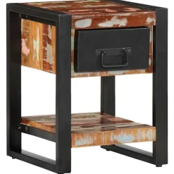 vidaXL tv-bord 35x34x45 cm massivt genbrugstræ flerfarvet