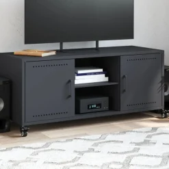 vidaXL tv-bord 100,5x39x43,5 cm stål antracitgrå