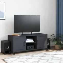 vidaXL tv-bord 100,5x39x43,5 cm stål antracitgrå