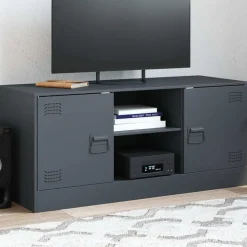 vidaXL tv-bord 99x39x44 cm stål antracitgrå