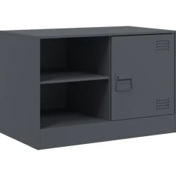 vidaXL tv-bord 67x39x44 cm stål antracitgrå