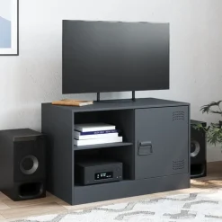 vidaXL tv-bord 67x39x44 cm stål antracitgrå