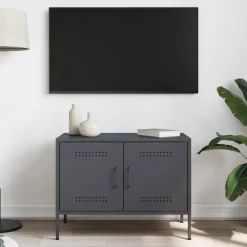 vidaXL tv-bord 68x39x50,5 cm stål antracitgrå