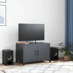 vidaXL tv-bord 68x39x43,5 cm stål antracitgrå