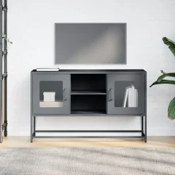 vidaXL tv-bord 100,5x39x60,5 cm stål antracitgrå