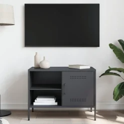 vidaXL tv-bord 68x39x50,5 cm stål antracitgrå
