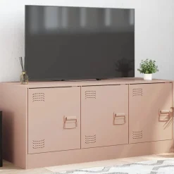 vidaXL tv-bord 99x39x44 cm stål lyserød