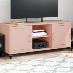 vidaXL tv-bord 100,5x39x43,5 cm stål lyserød
