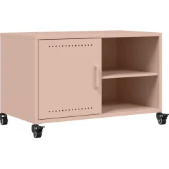 vidaXL tv-bord 68x39x43,5 cm stål lyserød