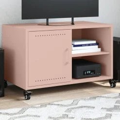 vidaXL tv-bord 68x39x43,5 cm stål lyserød