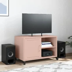 vidaXL tv-bord 68x39x43,5 cm stål lyserød