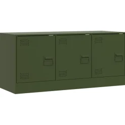 vidaXL tv-bord 99x39x44 cm stål olivengrøn