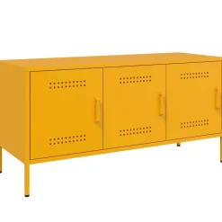 vidaXL tv-bord 100,5x39x50,5 cm stål sennepsgul
