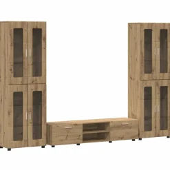 vidaXL TV-møbelsæt med dør FLORIN 3 pcs Artisan Egetræ Konstrueret træ