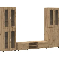 vidaXL TV-møbelsæt med dør FLORIN 3 pcs Artisan Egetræ Konstrueret træ