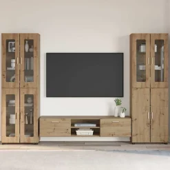 vidaXL TV-møbelsæt med dør FLORIN 3 pcs Artisan Egetræ Konstrueret træ