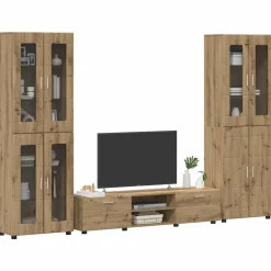 vidaXL TV-møbelsæt med dør FLORIN 3 pcs Artisan Egetræ Konstrueret træ