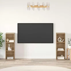 vidaXL TV-møbelsæt Vægmonteret 2 pcs Artisan Egetræ 107 x 35 x 37 cm