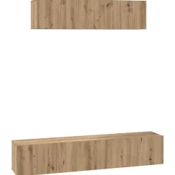 vidaXL TV-møbelsæt Vægmonteret 4 pcs Artisan Egetræ Konstrueret træ