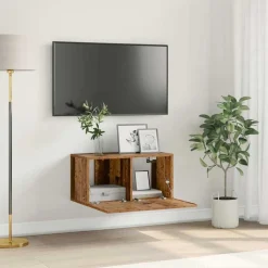 vidaXL TV-møbelsæt Vægmonteret Brun 60 x 30 x 30 cm Konstrueret træ