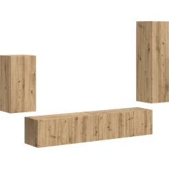 vidaXL TV-møbelsæt Vægmonteret 4 pcs Artisan Egetræ Konstrueret træ