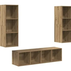 vidaXL TV-møbelsæt Vægmonteret 3 pcs Artisan Egetræ Konstrueret træ