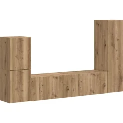 vidaXL TV-møbelsæt Vægmonteret 4 pcs Artisan Egetræ Konstrueret træ