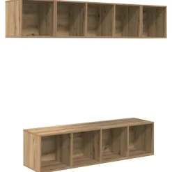 vidaXL TV-møbelsæt Vægmonteret 4 pcs Artisan Egetræ Konstrueret træ