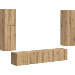 vidaXL TV-møbelsæt Vægmonteret 4 pcs Artisan Egetræ Konstrueret træ