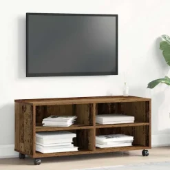 vidaXL TV-skab Brun 90 x 35 x 40.5 cm Konstrueret træ