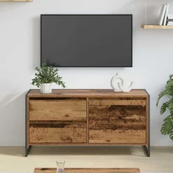 vidaXL TV-skab Gammelt træ 100 x 36 x 49,5 cm Konstrueret træ