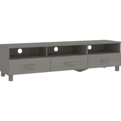 vidaXL tv-skab HAMAR 158x40x40 cm massivt fyrretræ lysegrå