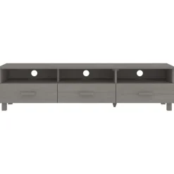 vidaXL tv-skab HAMAR 158x40x40 cm massivt fyrretræ lysegrå