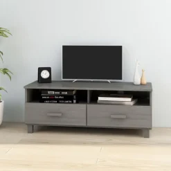 vidaXL tv-skab HAMAR 106x40x40 cm massivt fyrretræ lysegrå