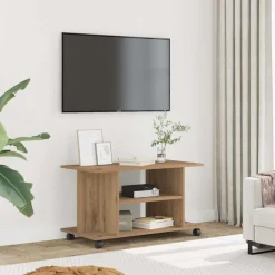 vidaXL tv-skab med hjul 80x40x45 cm konstrueret træ kunsteg