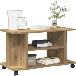 vidaXL tv-skab med hjul 80x40x45 cm konstrueret træ kunsteg
