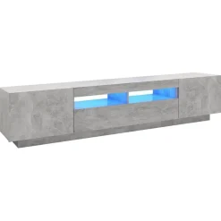 vidaXL tv-skab med LED-lys 200x35x40 cm betongrå