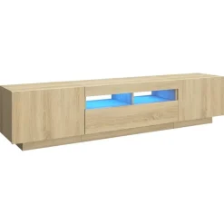 vidaXL tv-skab med LED-lys 180x35x40 cm sonoma-eg