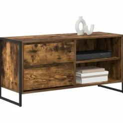 vidaXL TV-skab med skuffe Røget Eg 100 x 36 x 49,5 cm Konstrueret træ