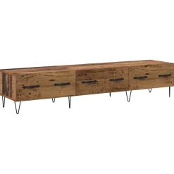vidaXL TV-skab med skuffe Gammelt træ 150 x 36 x 30 cm Konstrueret træ