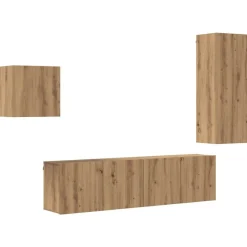 vidaXL TV-skab Vægmonteret 4 pcs Artisan Egetræ Konstrueret træ