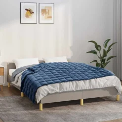 vidaXL tyngdetæppe 120x180 cm 5 kg stof blå