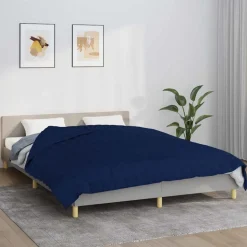 vidaXL tyngdetæppe 220x235 cm 15 kg stof blå
