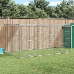 vidaXL udendørs hundebur med tag 7,26 m² galvaniseret stål