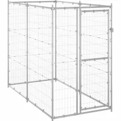 vidaXL udendørs hundebur 110x220x180 cm galvaniseret stål
