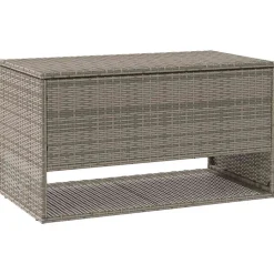 vidaXL udendørs hyndeboks 100x55x55,5 cm polyrattan grå