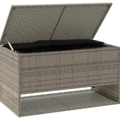 vidaXL udendørs hyndeboks 100x55x55,5 cm polyrattan grå